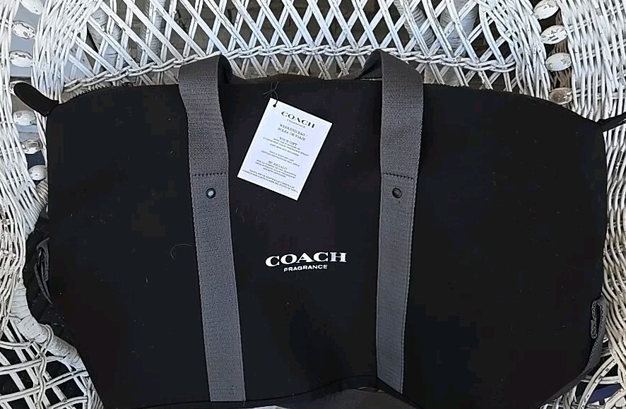 Coach Fragrance Duffle slate black Weekender Carry-on Gym Shoulder Hand Bag New
