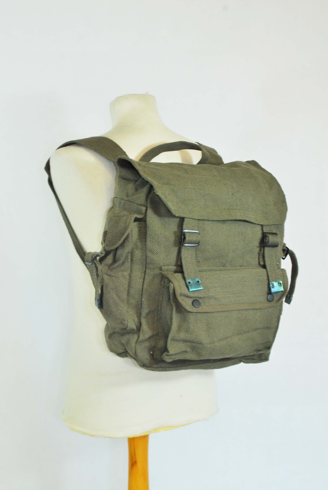 Large Strong Canvas Rucksack/Backpack Laptop Satchel Bag Blue/Yellow/Green/Black