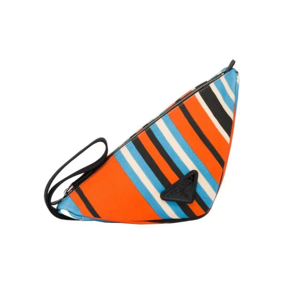 PRADA Triangle Canvas Handbag Men’s 11×4.7×7.1 in