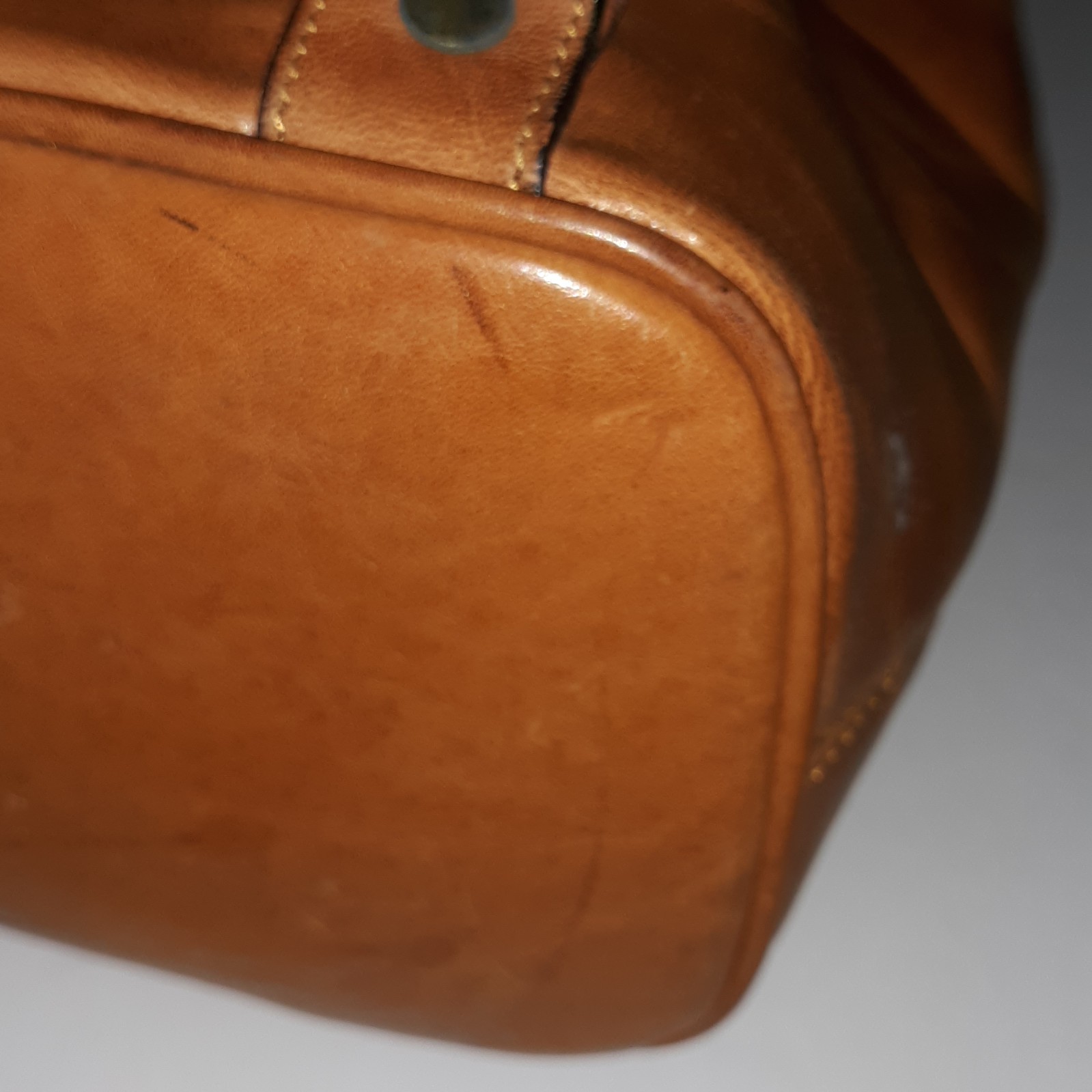 Vtg OROTON Australian Katoomba Backpack Leather Bag Cognac Drawstring Adj Straps