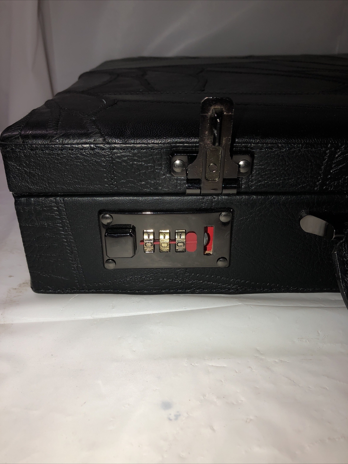 Black Briefcase Designer W/ Locks 12.5×17.5” Attaché Working Unused