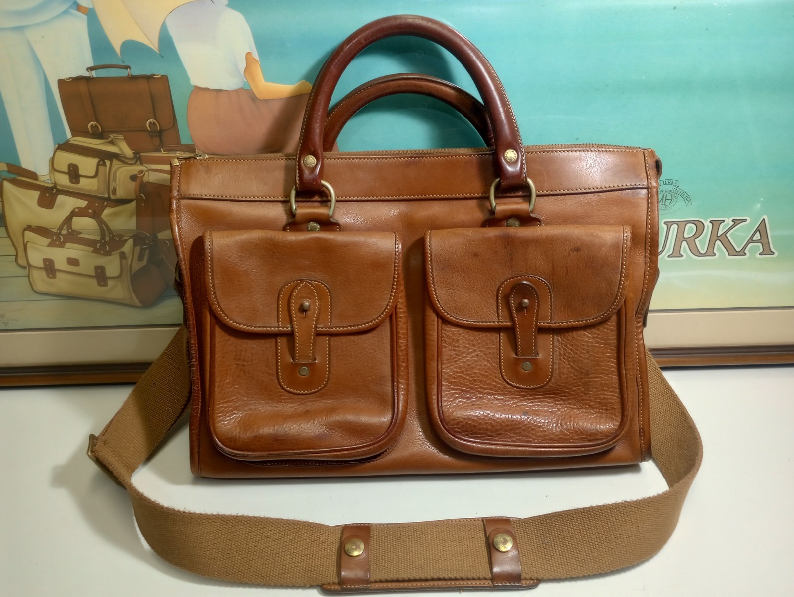 Vintage 1995 GHURKA No 5 THE EXAMINER Leather Bag Briefcase Messenger Laptop Bag