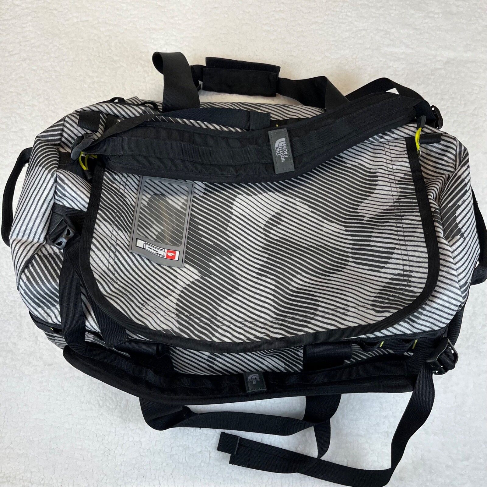 The North Face Duffel Backpack Bag Base Camp Rare Camo Grey Black Med. H2O Res