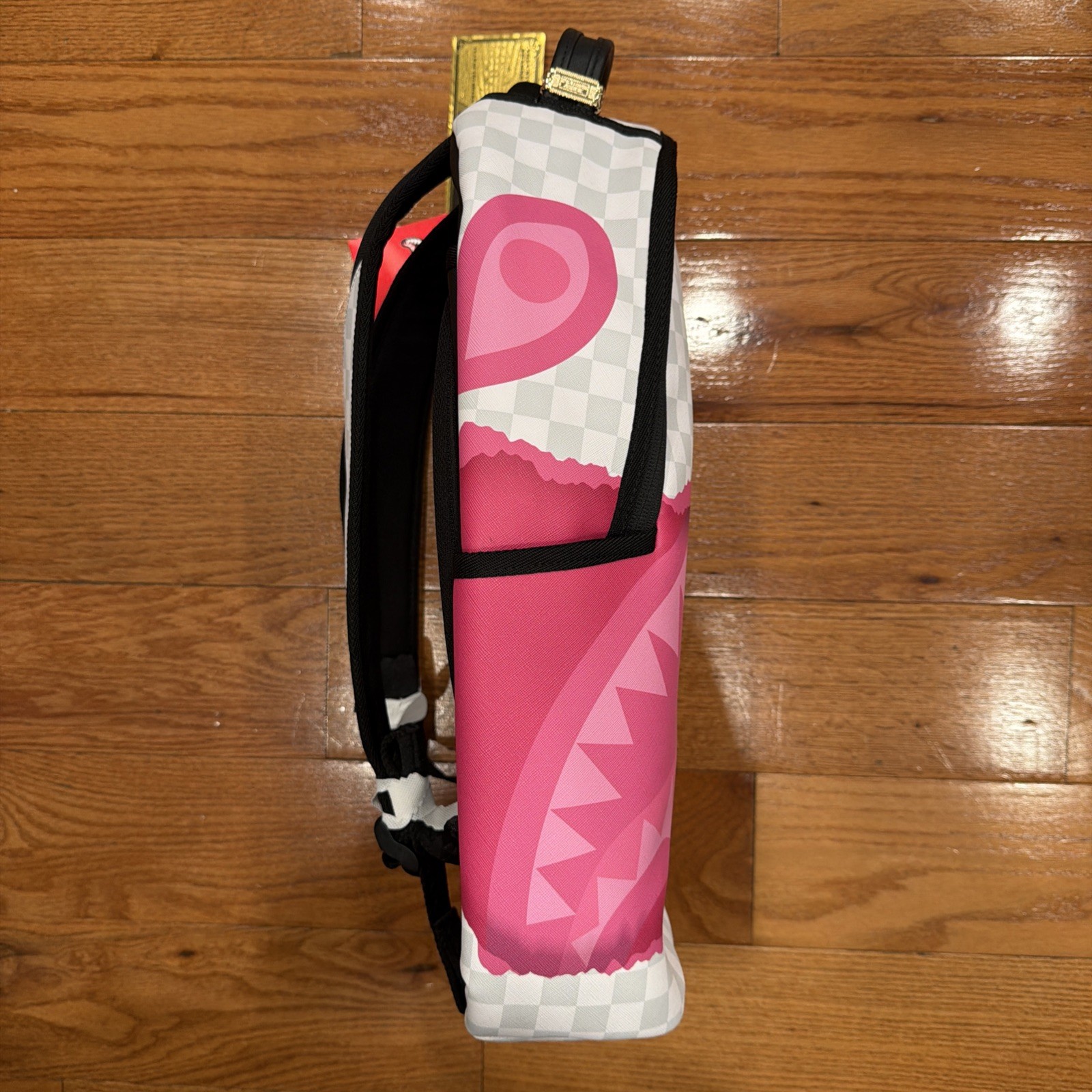 Sprayground Unmasked Backpack 3D Check Large Bookbag Pink White
