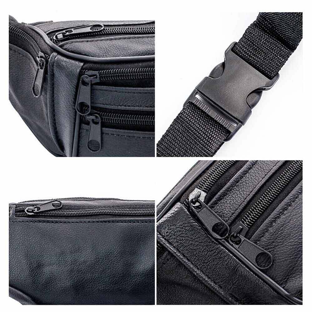 Bum Bag Leather Fanny Pack Unisex  Money Pouch Sports Travel Waist Belt Wallet