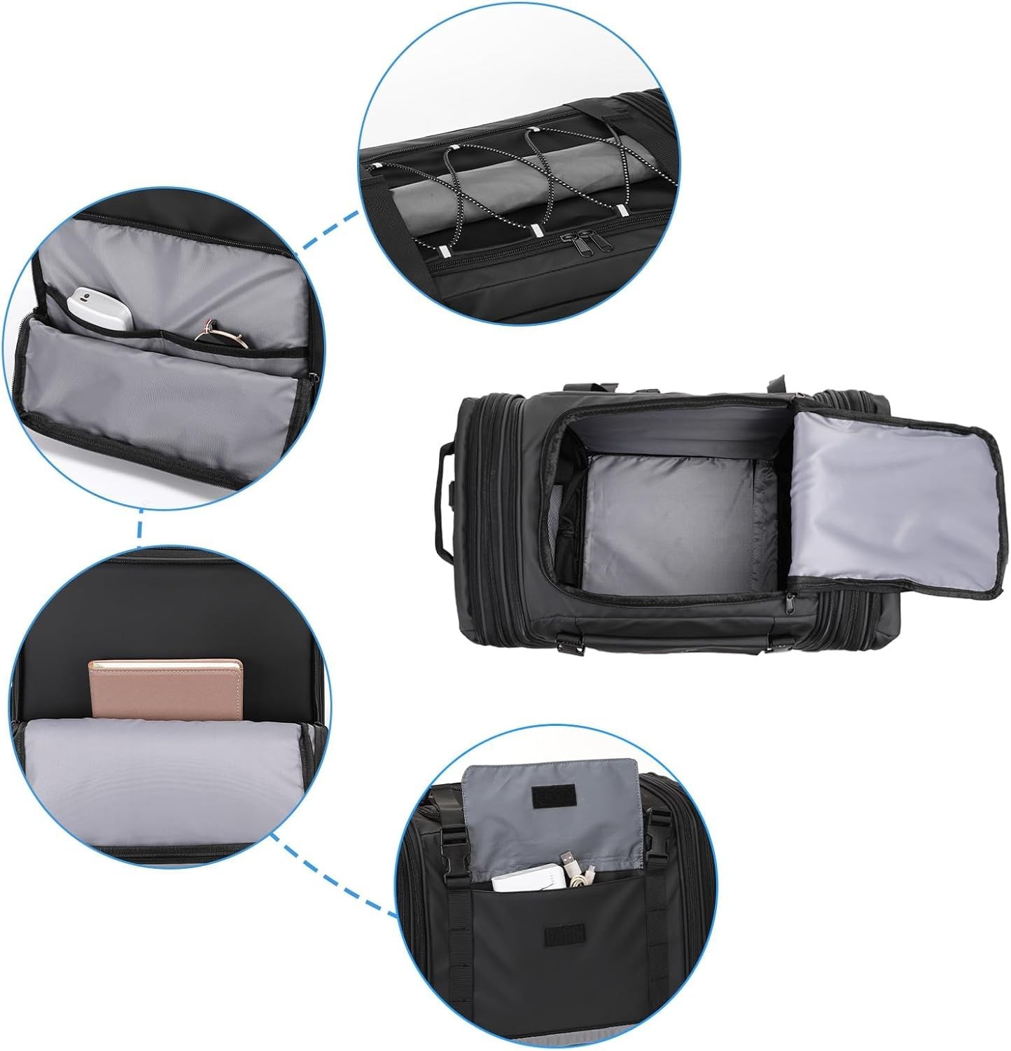 Motorcycle Tail Bag, 32-48L Waterproof Large Capacity Motorcycle Travel Lugga…