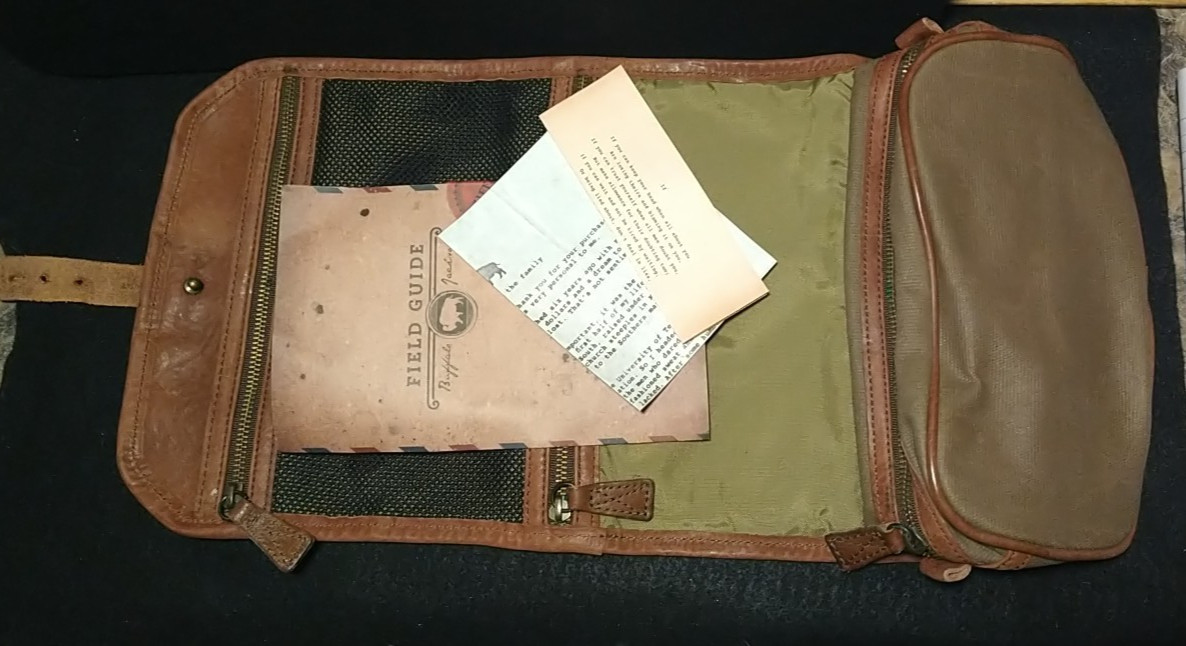 Buffalo Jackson Dakota Dopp Roll Up Waxed Canvas Toiletry Organizer Portable