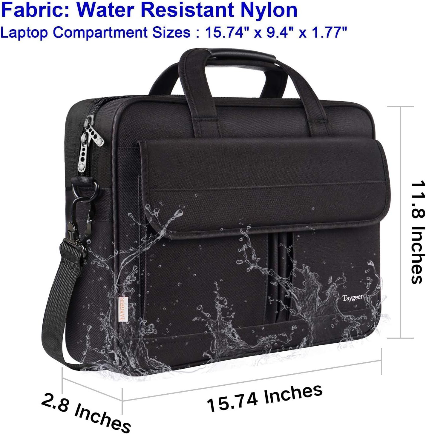 Laptop Bag 15.6 Inch, Business Briefcase Gifts for Men Women, Water Resistant Me