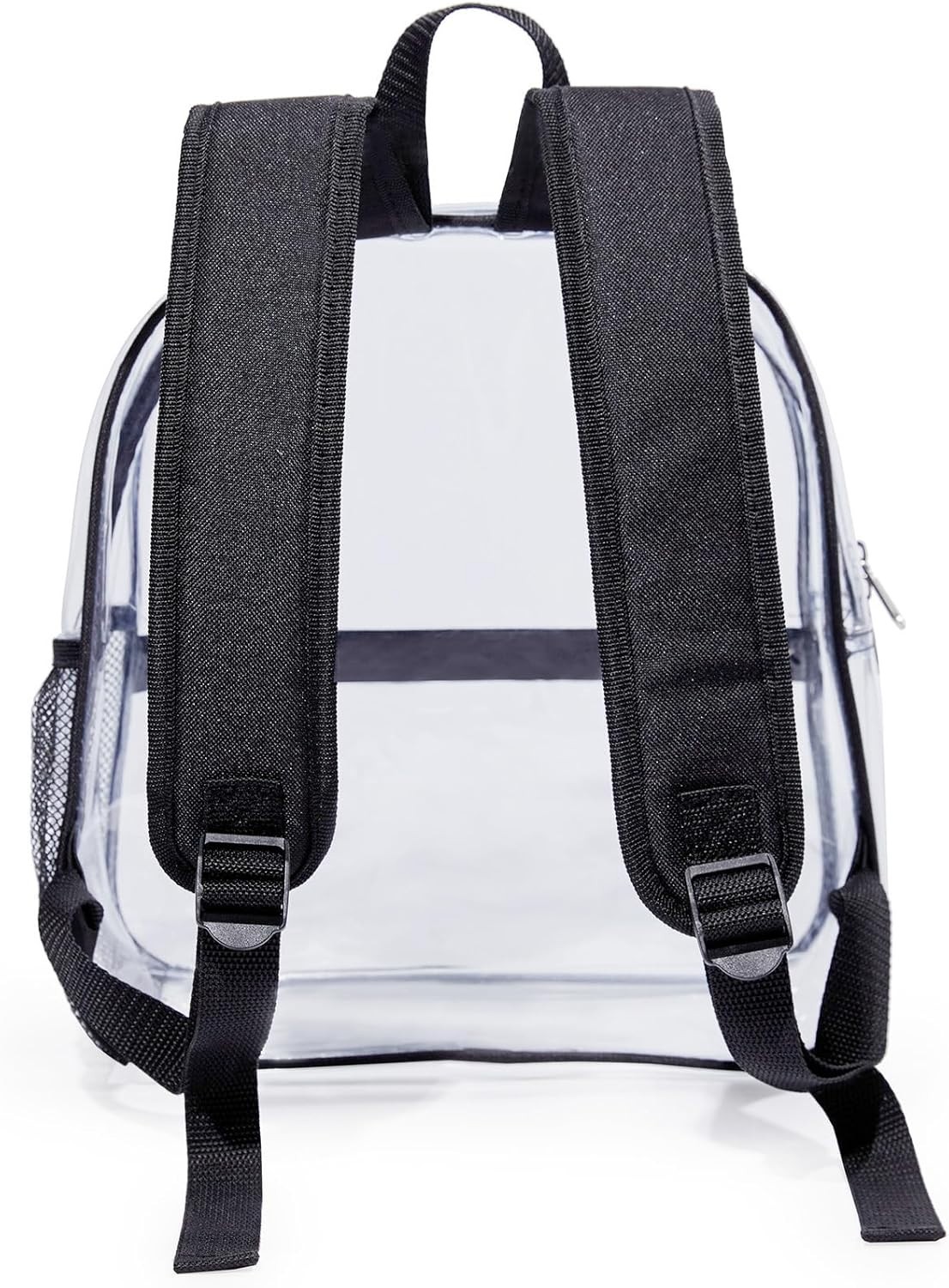 Mini Clear Backpack for Stadium Events, Concert, 12×6×12, Black | Small Clear