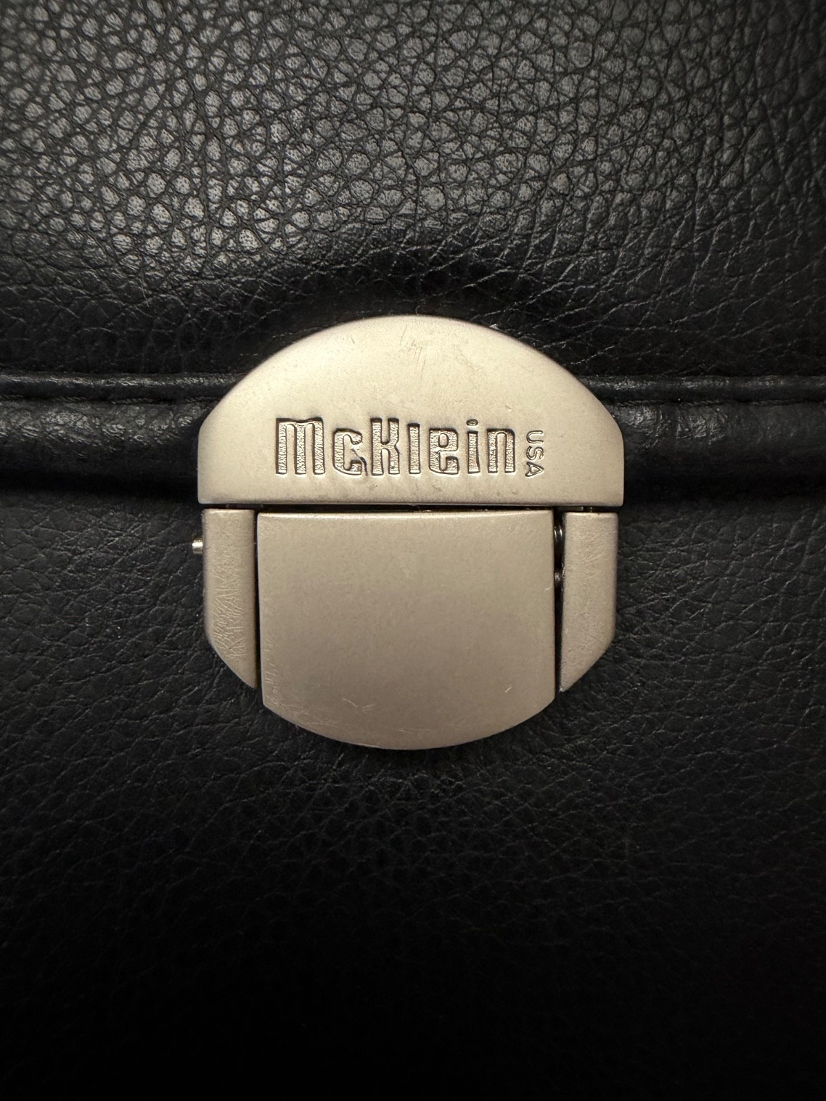 McKlein USA Large Black Genuine Leather Laptop Briefcase