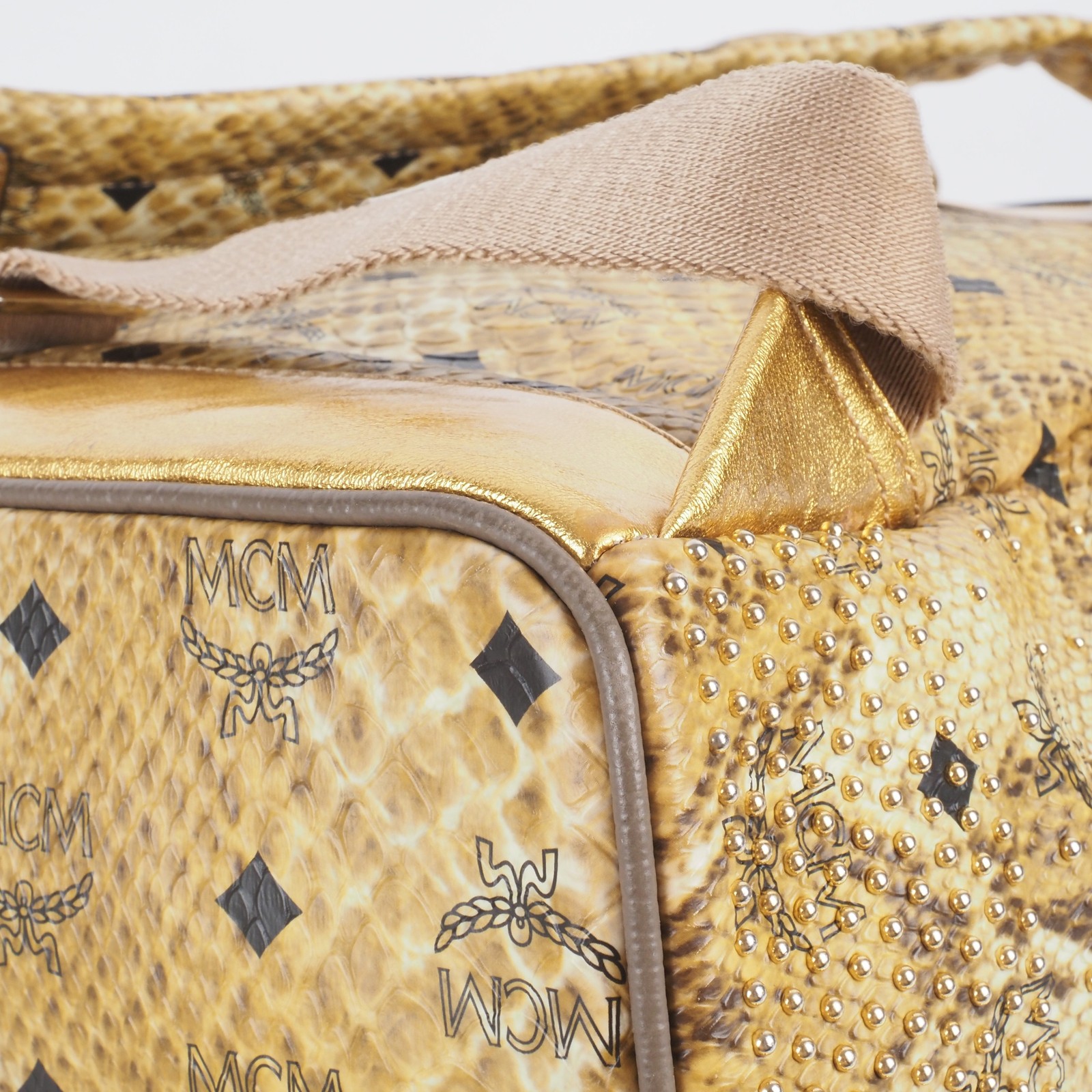 MCM Backpack Stark Large Limited Edition Snakeskin Print Gold Studded OP: €1240