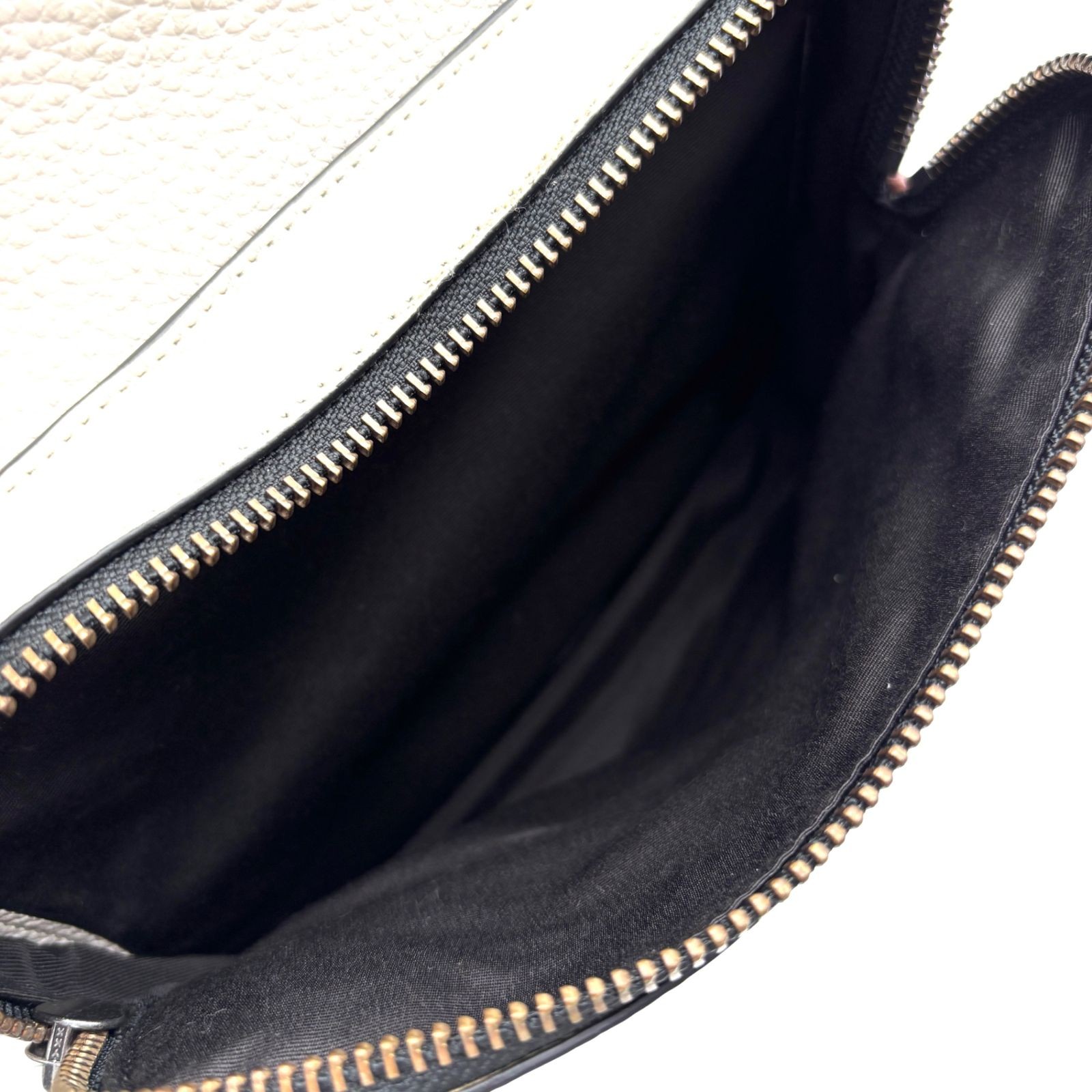 Coach Baseball Applique Leather Backpack Unisex White Black Large Capacity