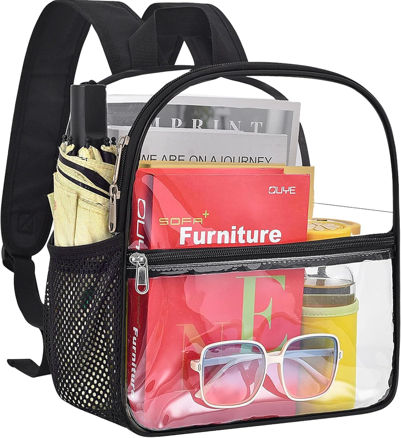 Clear Backpack for Stadium Events – 12x12x6, Mini Small Clear Bag Sports Fan Bac