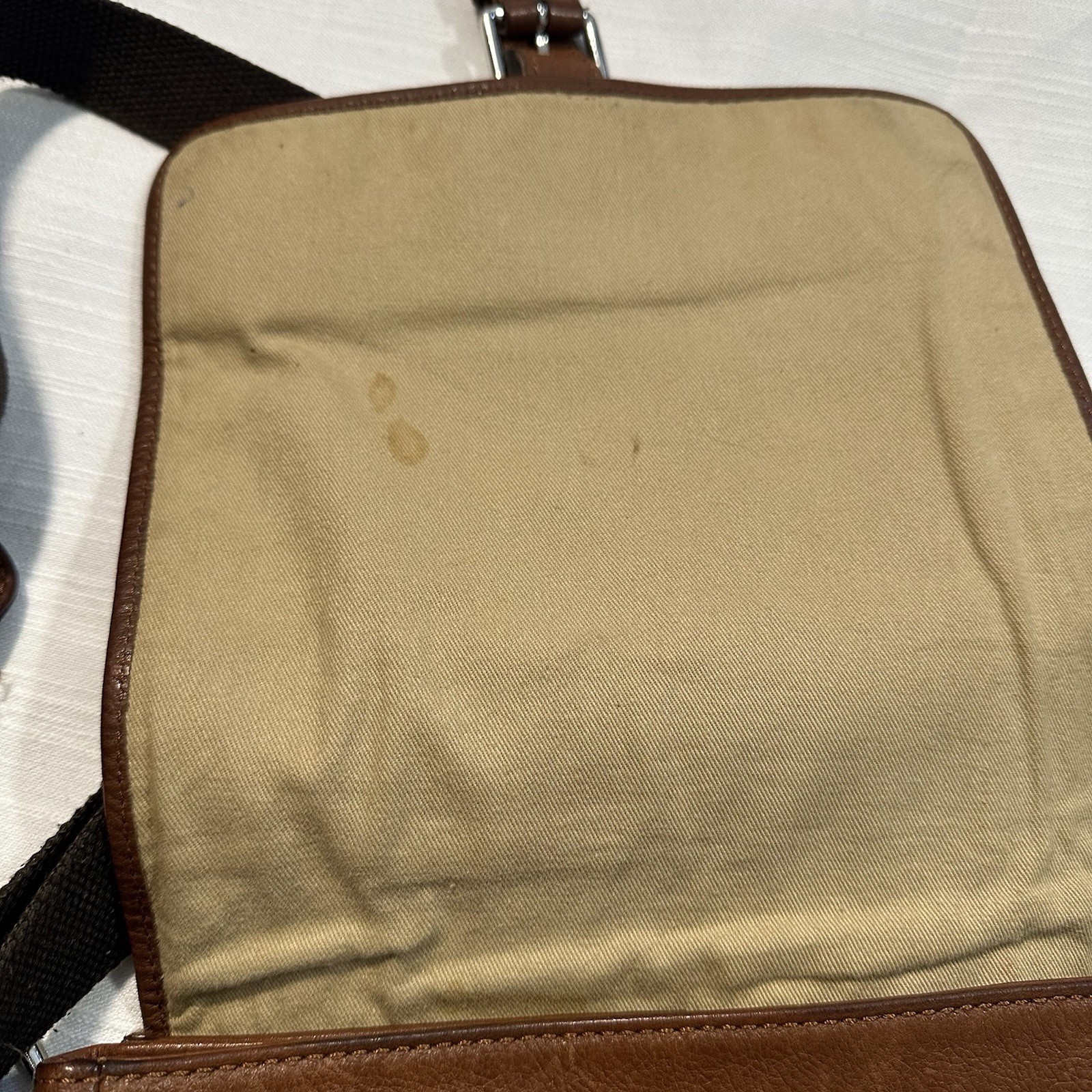 Vintage Cole Haan Utilitarian Pebbled Leather Reporter Messenger Bag Brown