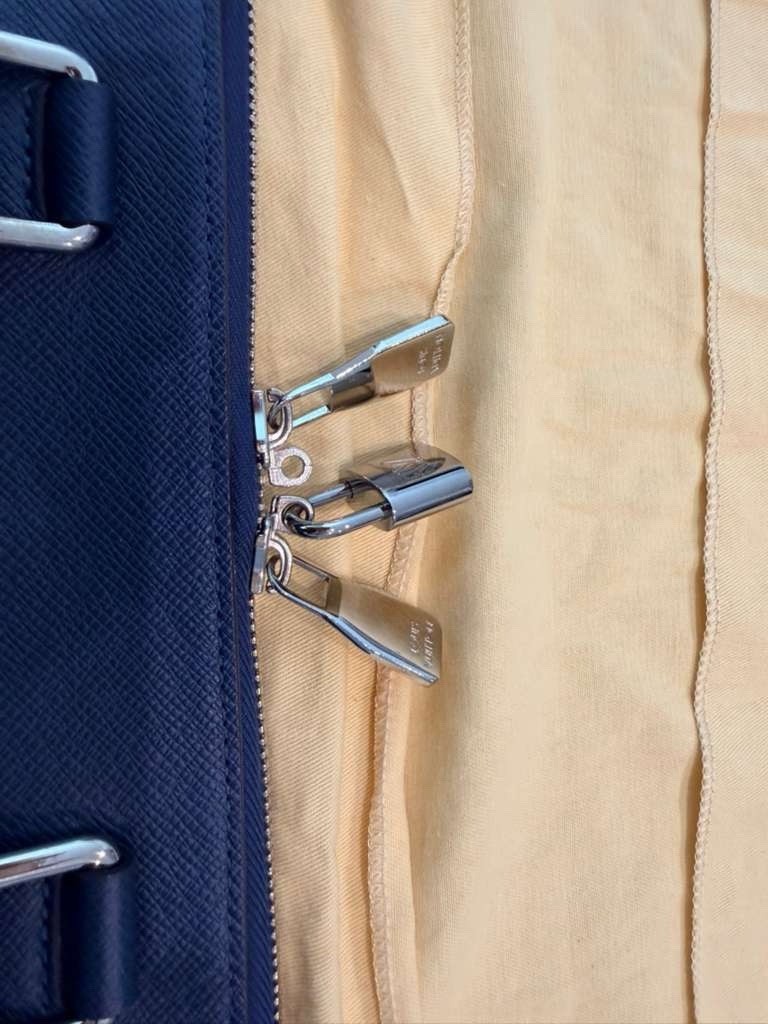 Louis Vuitton Blue Zip Lockable Briefcase Document Case Men’s Business Bag