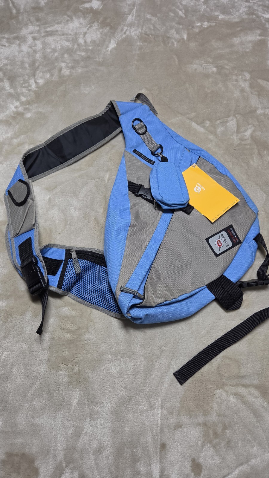 Compakteam Sling Backpack Blue Gray Crossbody Hiking Travel Bag NWT Lifetime…