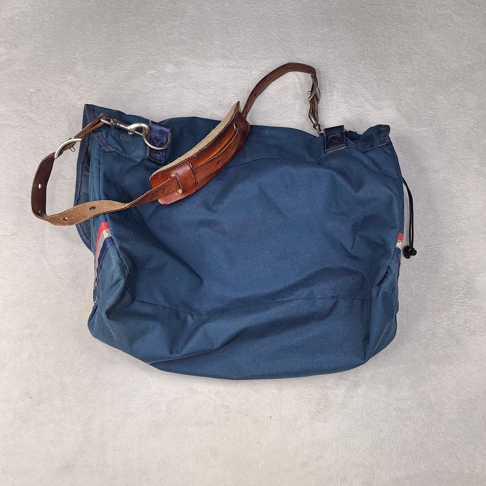 Vintage USPS Mail Carrier Bag Blue Canvas Messenger Satchel w/ Leather Strap