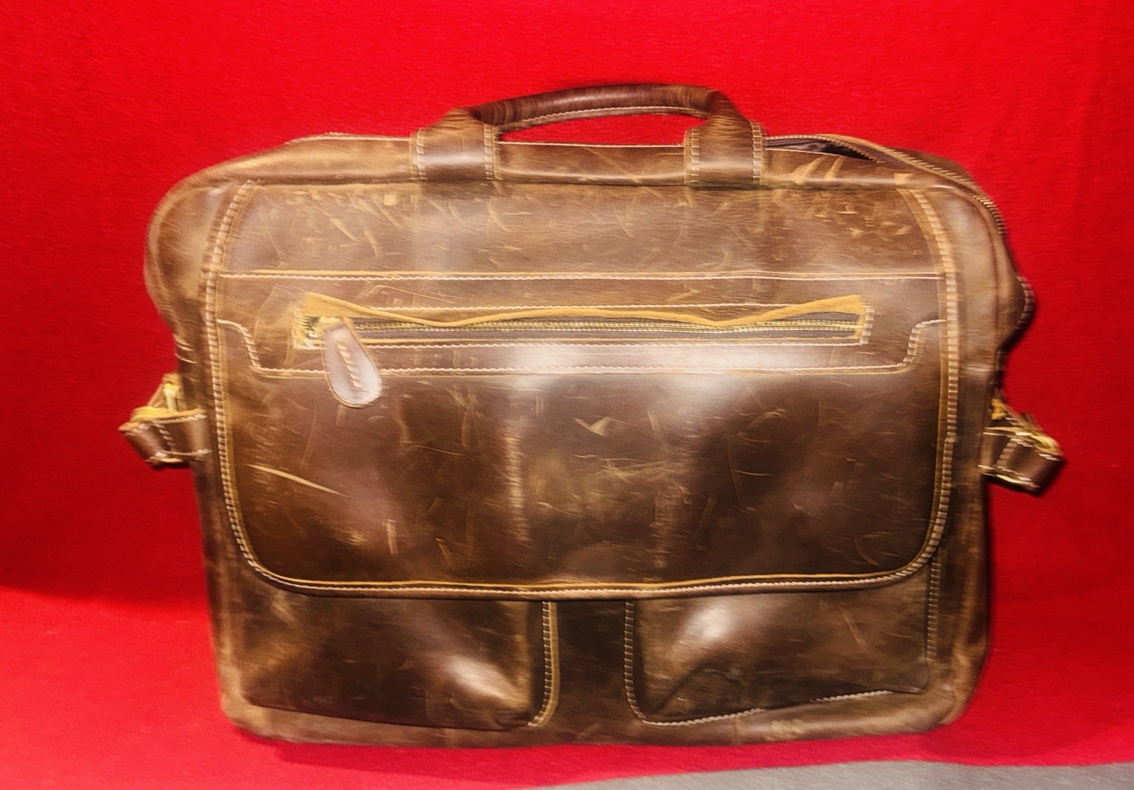 Premium Handmade Men’s Genuine Leather Vintage Laptop Messenger Bag Briefcase