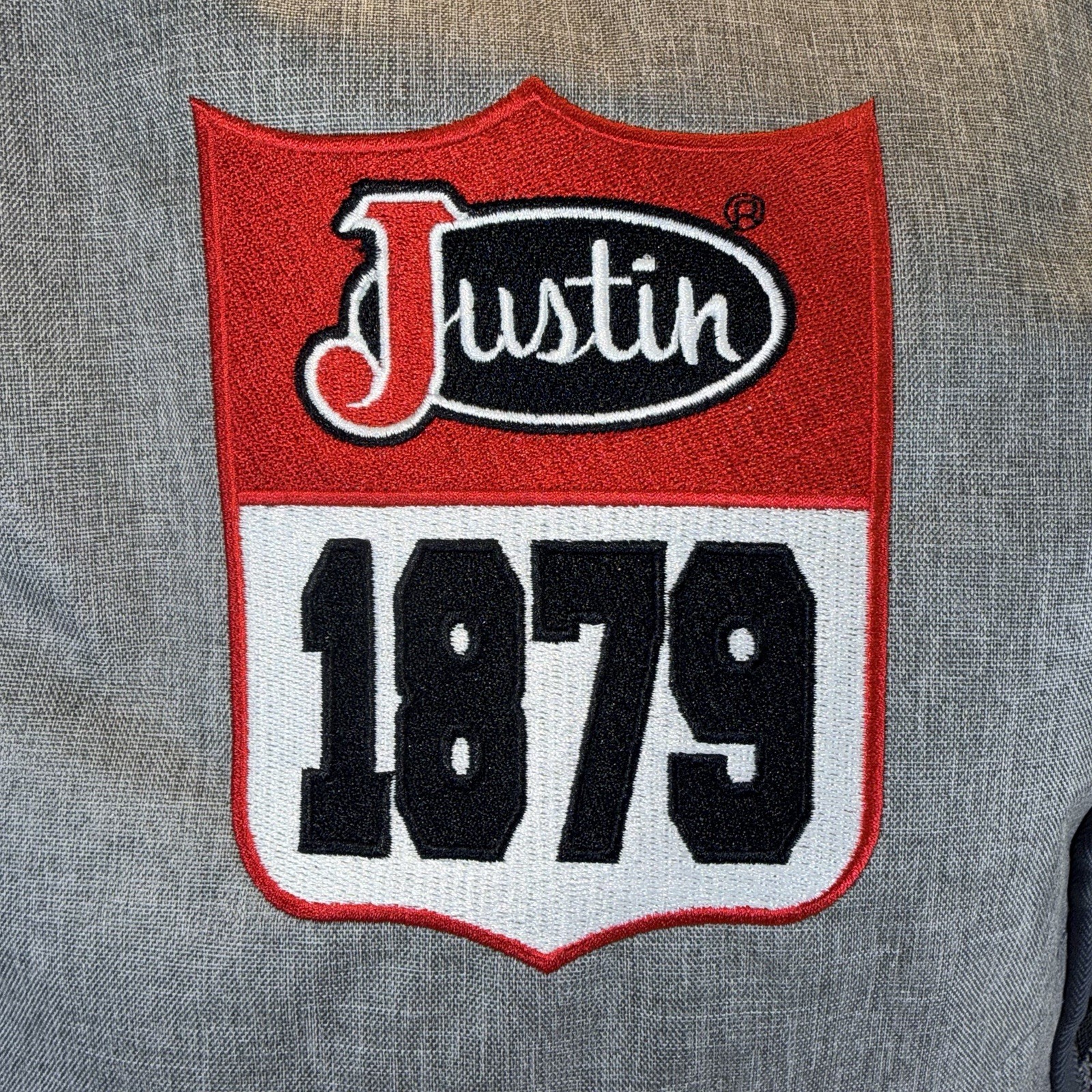 Justin 1879 Embroidered Gray & Red 2 Compartment Backpack – New
