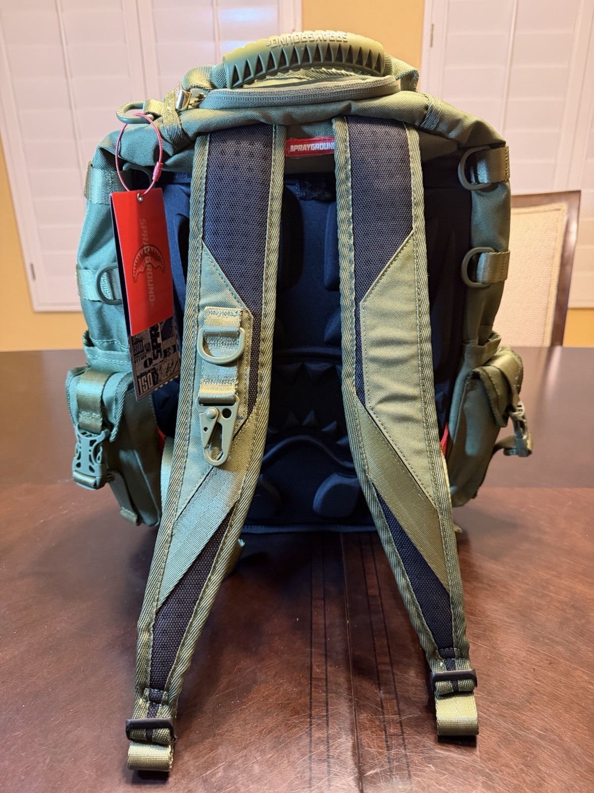 New Sprayground Special Ops Shark Squad Backpack Military Green Shark Mouth