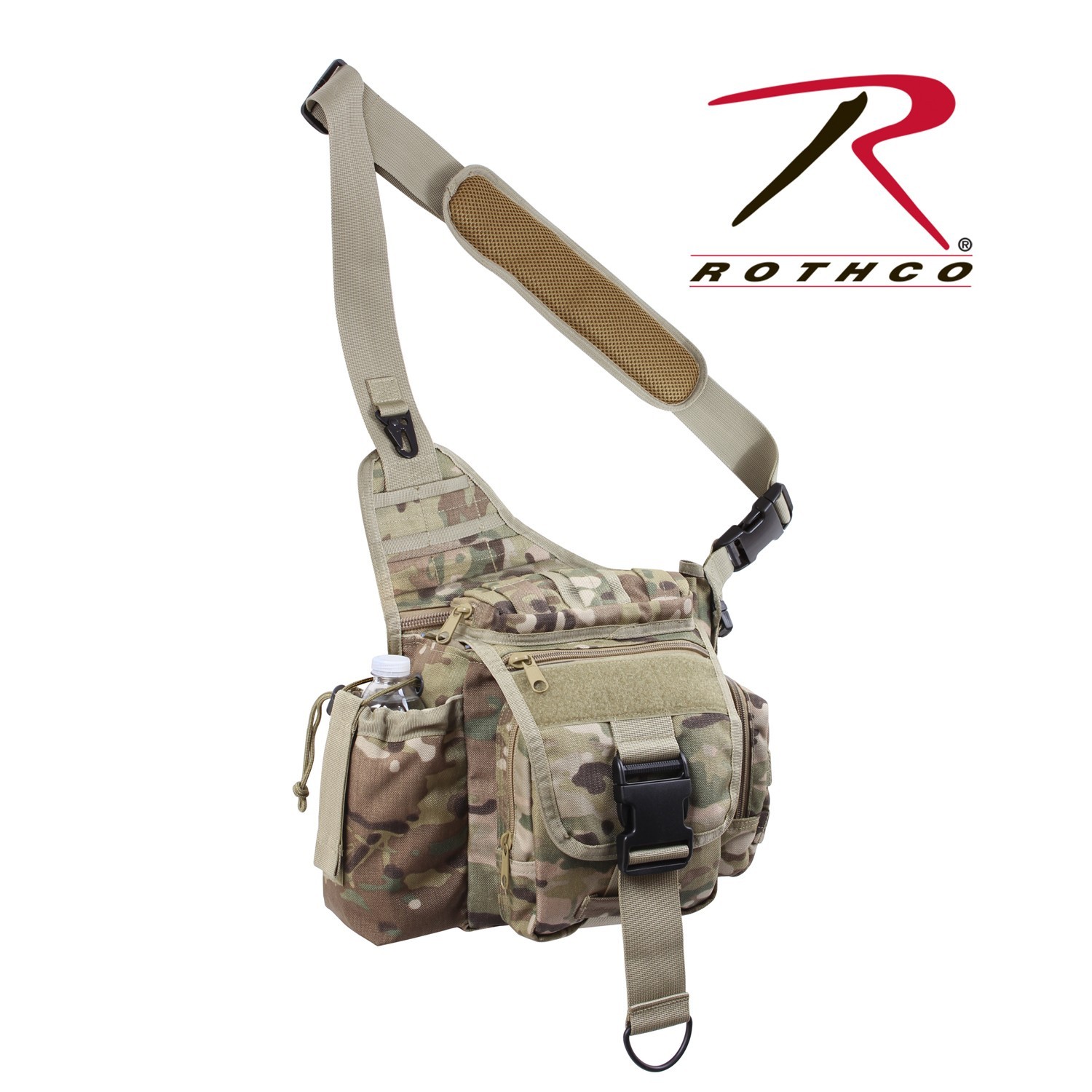 Lightweight MOLLE Advanced Tactical Travel Shoulder Bag Bug Out Pack Coyote
