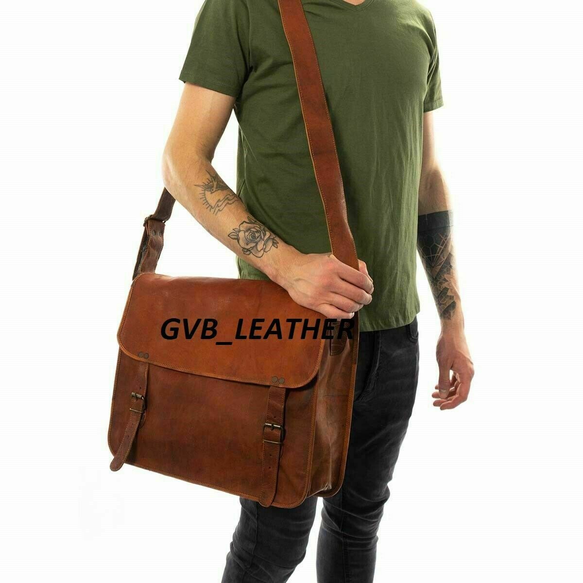 Laptop Briefcase Satchel Bag Men’s Genuine Vintage Leather Messenger standard