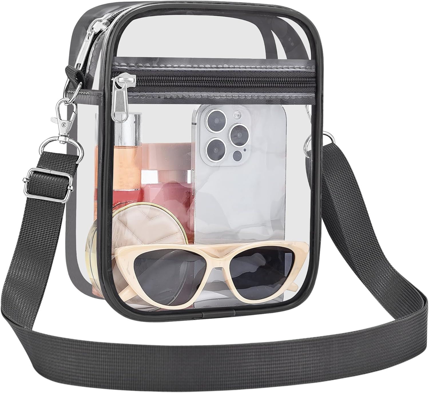 Stadium Approved Clear Purse Crossbody Bag for Concerts Sports Events Size Small