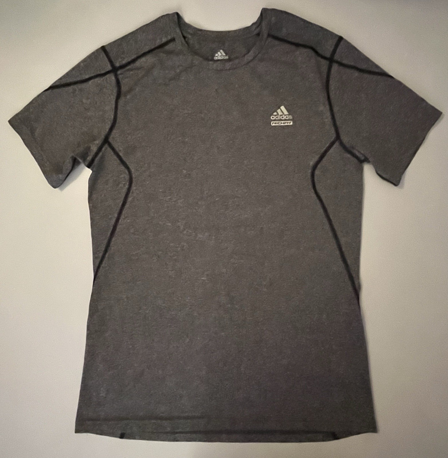 Adidas Men’s M Black Heather Athletic T-Shirt Short Sleeve 92% Polyester