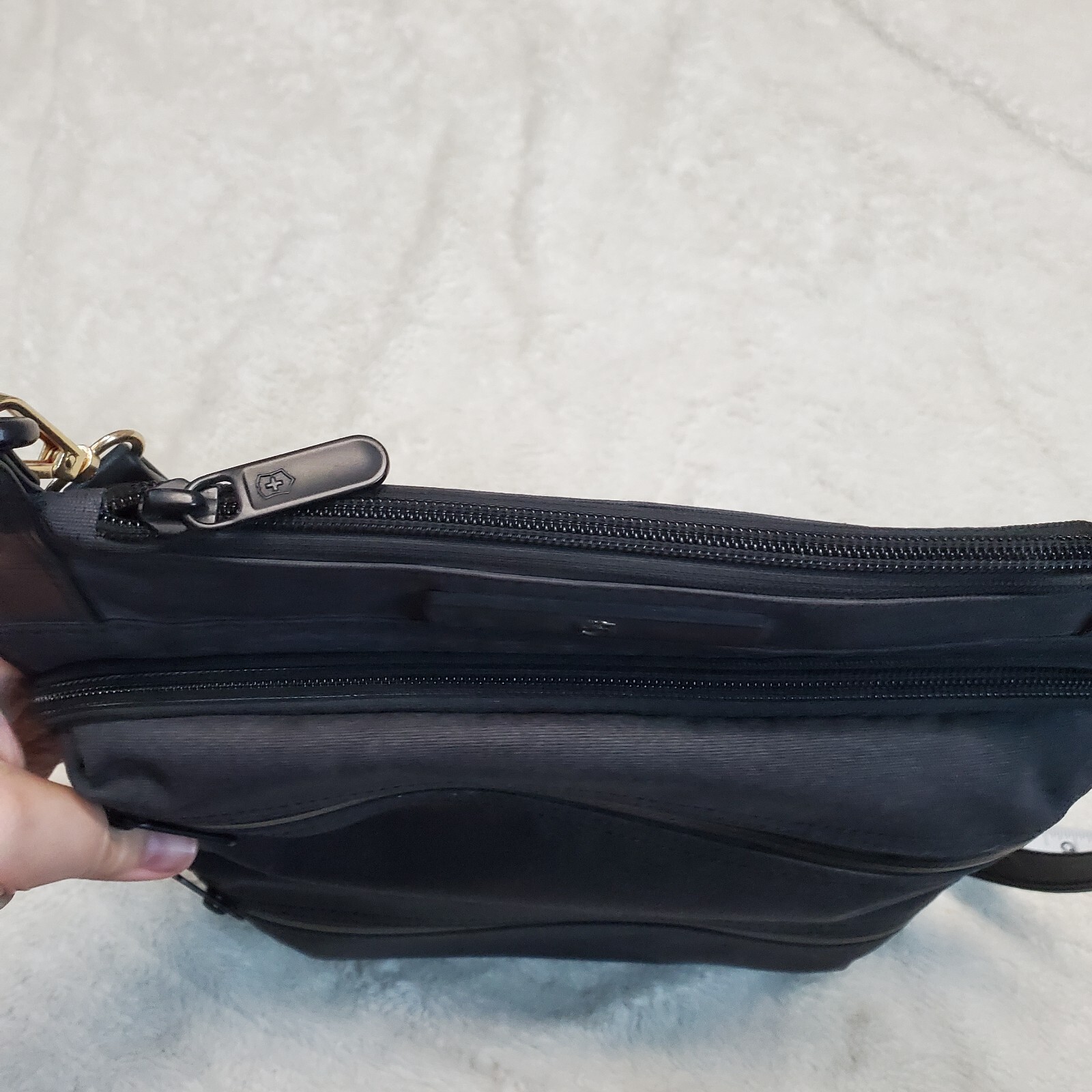 Victorinox Gray Swiss Army Men Crossbody Bag Fabric Office School Shoulder Strap