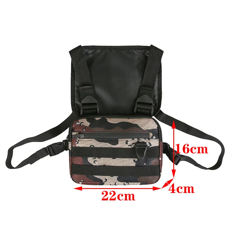Functional Tactical Chest Bag For Men Fashion Bullet Hip Hop Vest Streetwear Bag