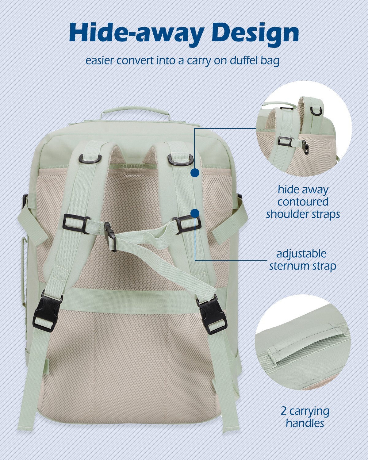 Travel Backpack 38L Flight Approved Carry On Backpack 20″ Business Weekender Bag