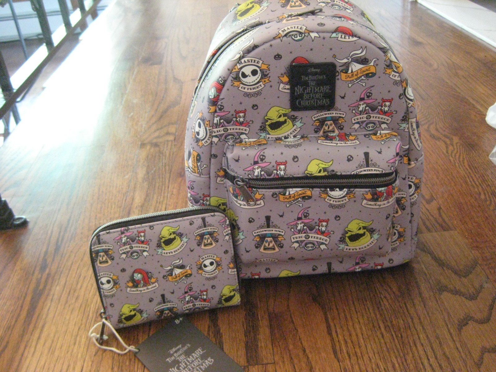 Loungefly The Nightmare Before Christmas Tattoo Art Mini Backpack Wallet Set!