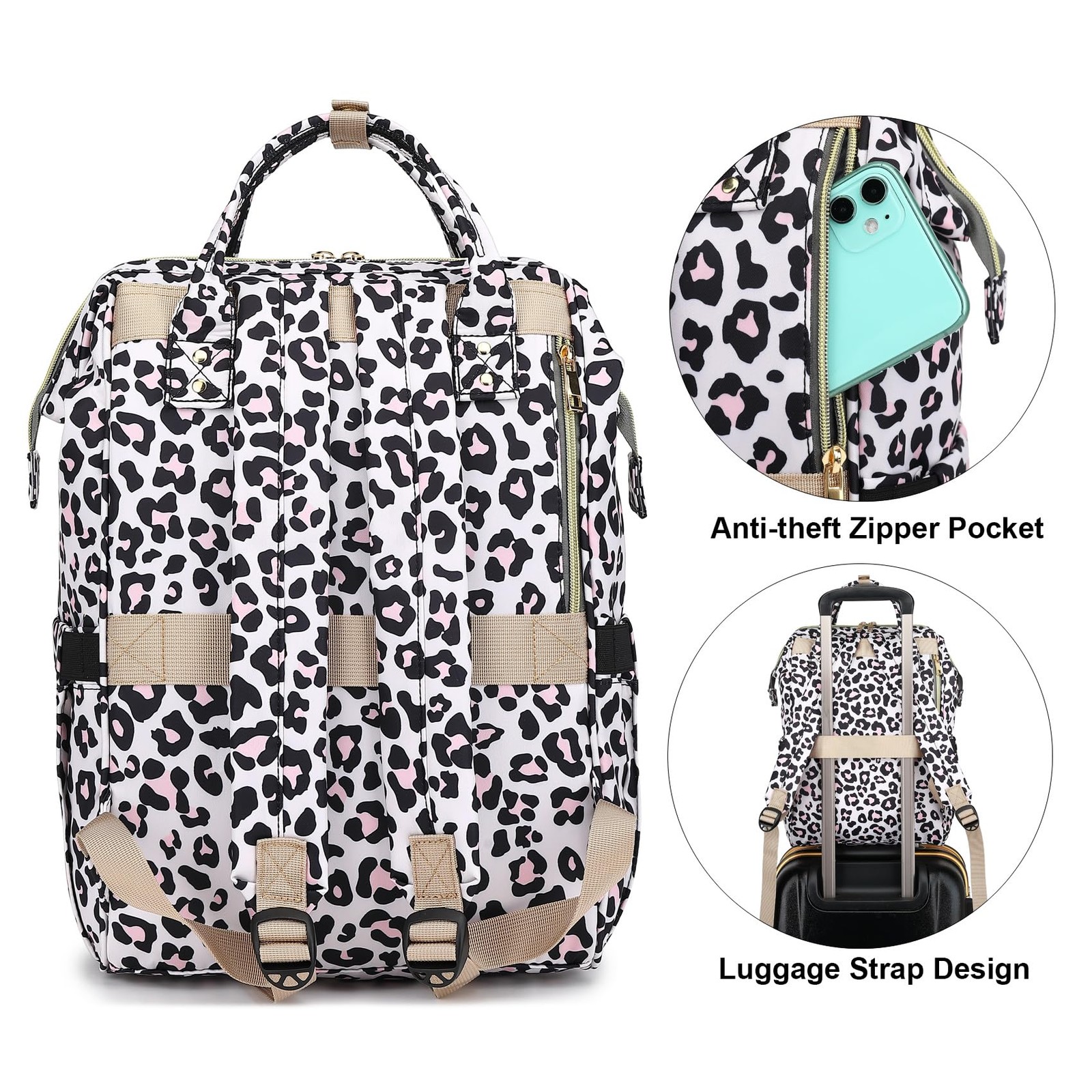 Leopard Laptop Backpack Travel Casual Daypack Fits 15.6 Inch Notebook Mac