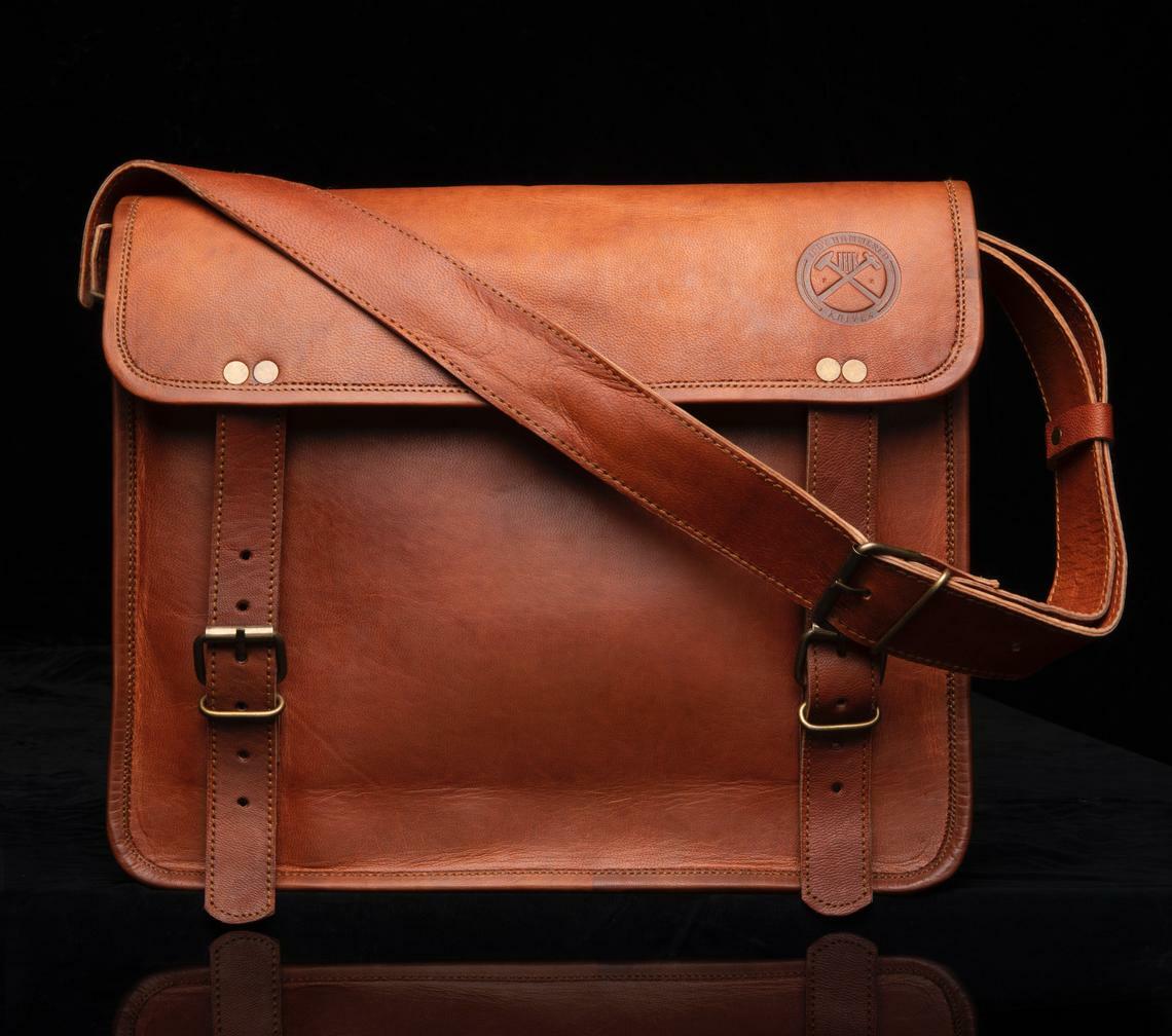 Rustic Genuine Leather Messenger Shoulder Bag Cross Body Satchel Men & women
