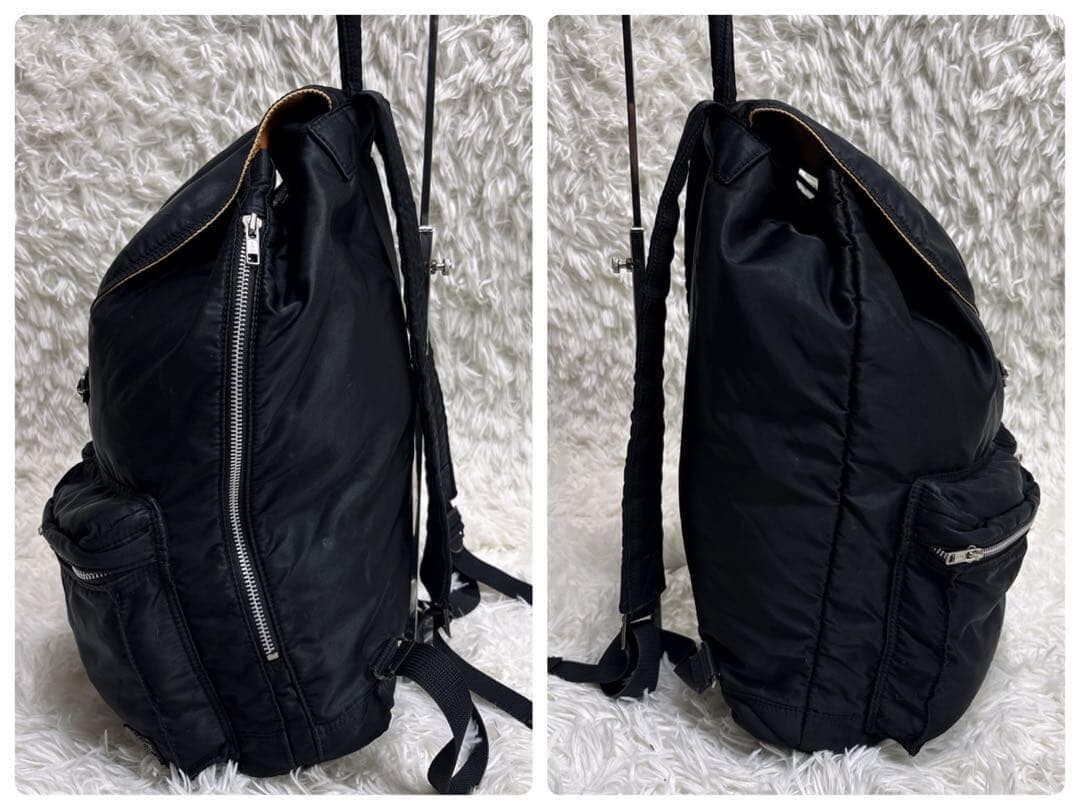 PORTER Tanker Drawstring Backpack Black Orange Nylon Japan Mens Bag 35x45cm