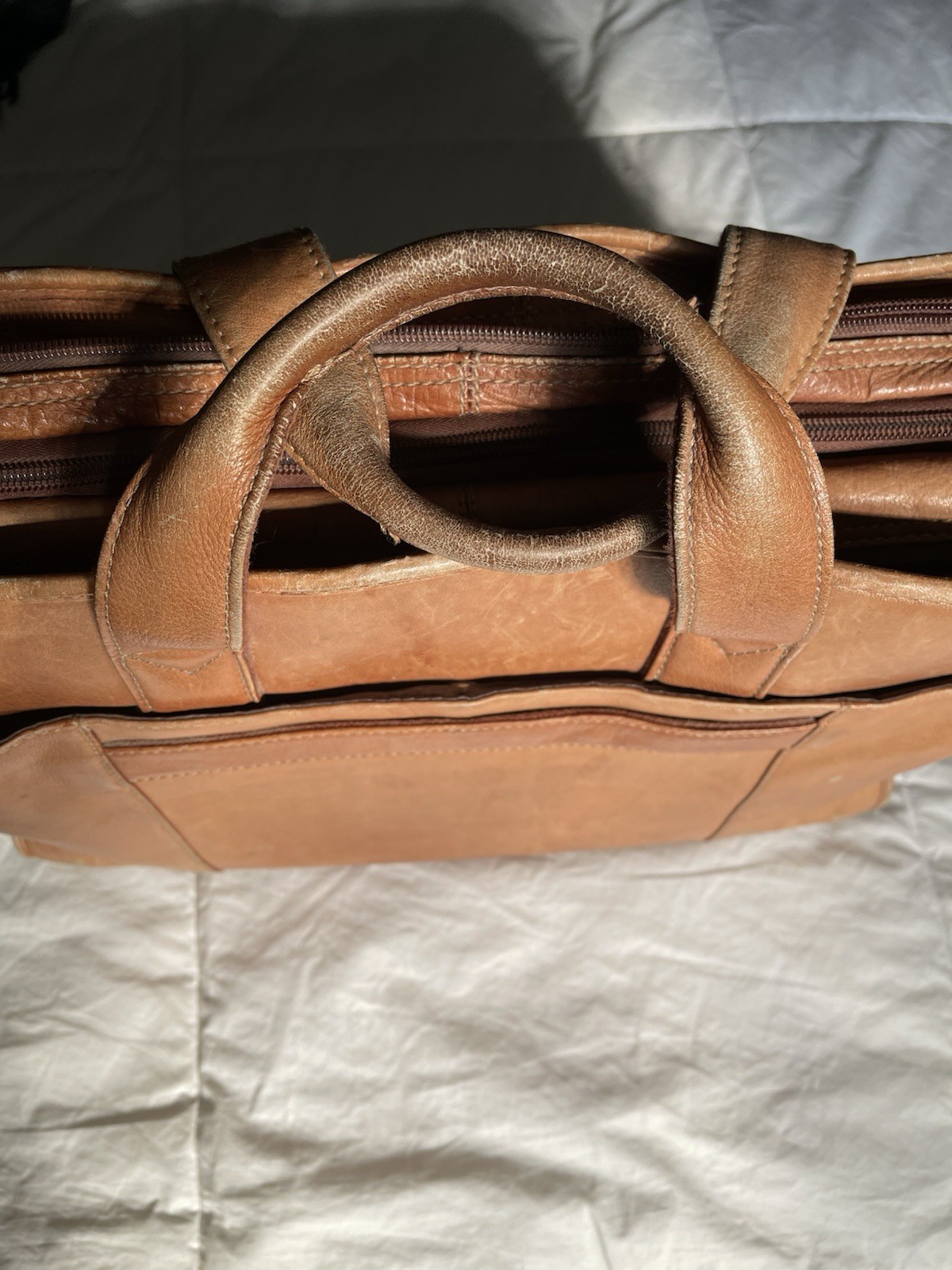 Leather Backpack Bag Satchel Brown Vintage Men’s Travel Briefcase Laptop Genuine