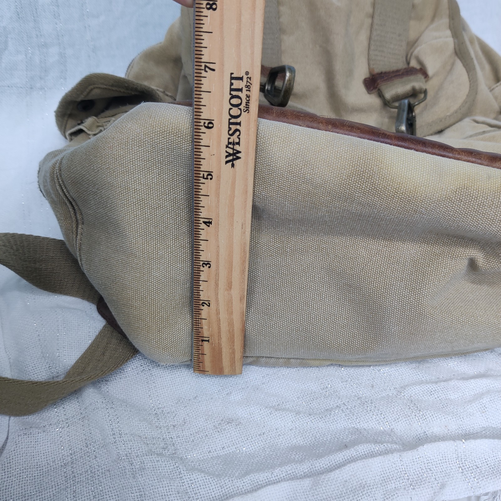 A. Kurtz Standard Issue Canvas Backpack Khaki Tan Military Rucksack FLAW