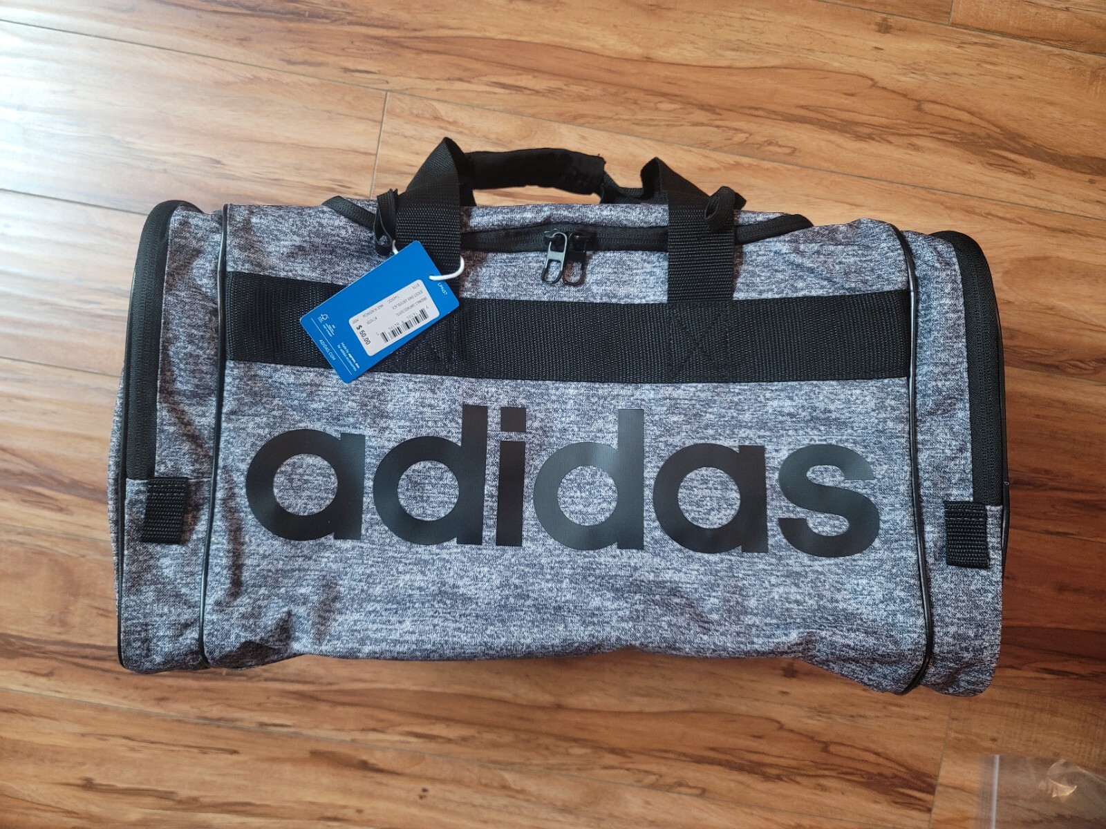 adidas Originals Unisex Santiago Duffel Bag, Jersey Onix/Black, grey trefoil