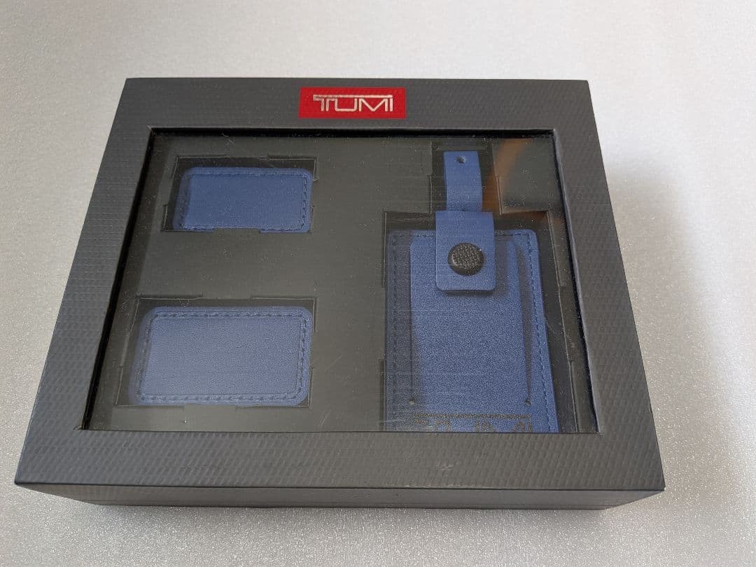 TUMI Tokyo Limited Luggage Tag Set Navy Blue Cowhide