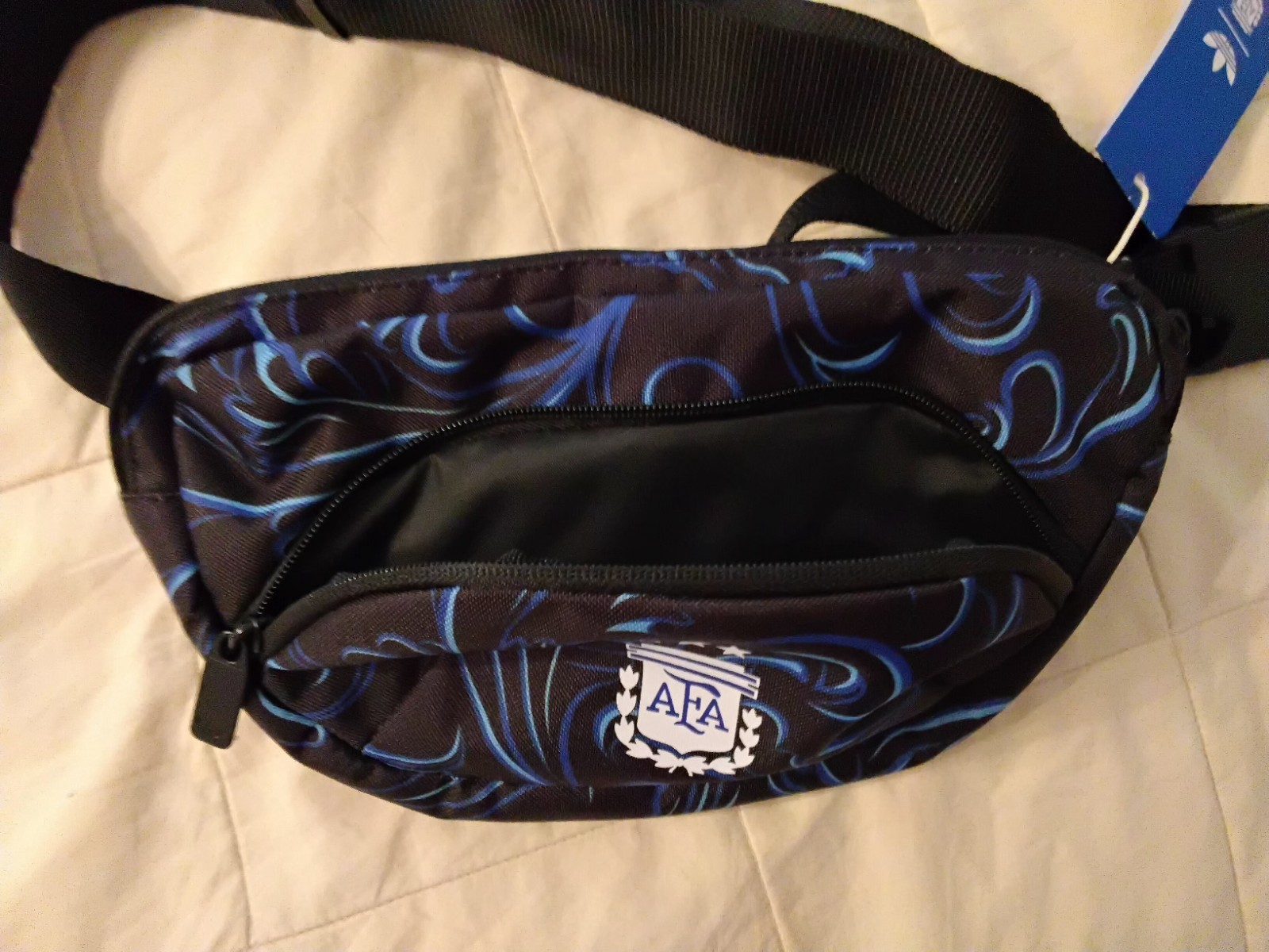 Adidas AFA Waist Pack Black/ Blue 4L Adjustable Strap 2 Pockets NWT