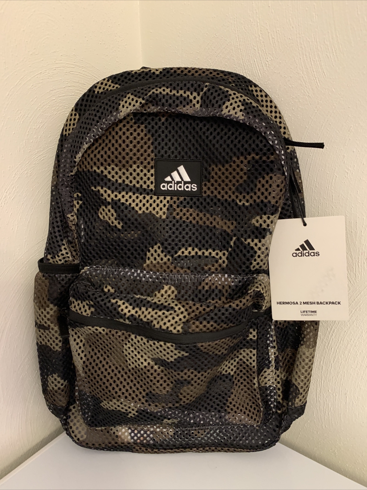 ADIDAS HERMOSA 2 MESH CORE CAMO BLACK/GREEN 20″ LIGHT STUDENT SCHOOL Backpack