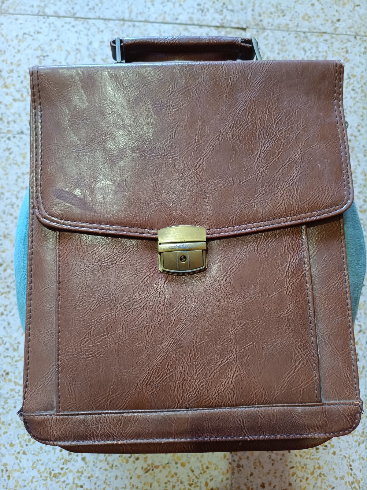 Vintage Brown Cuir Pu Briefcase – Classic Office Bag | Retro Business Messenger