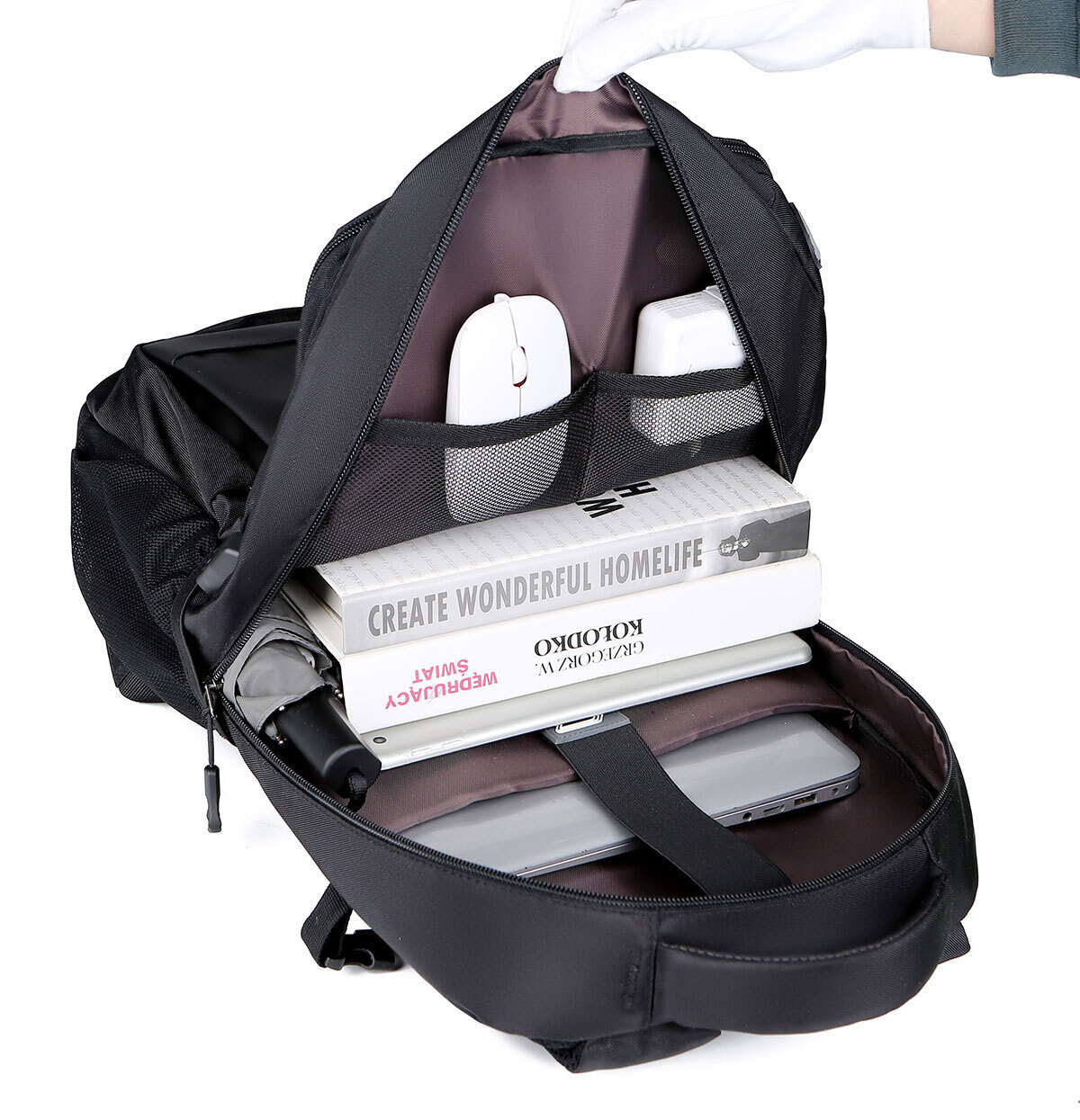Men Laptop Backpack Large Rucksack Business Travel School Bag With USB Port