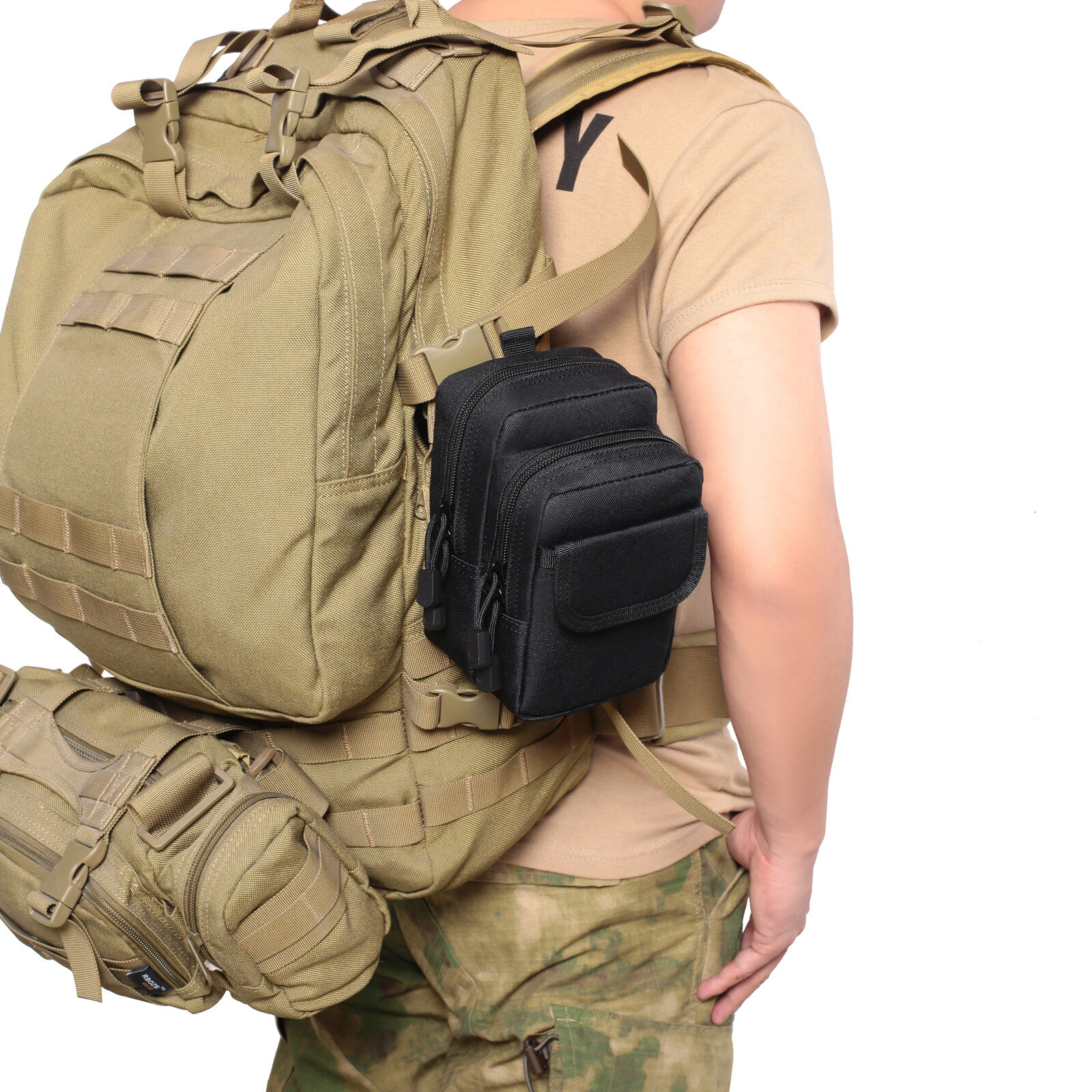 Tactical Molle Pouch EDC Multi-purpose Belt Waist Pack Bag Utility Phone Pocket