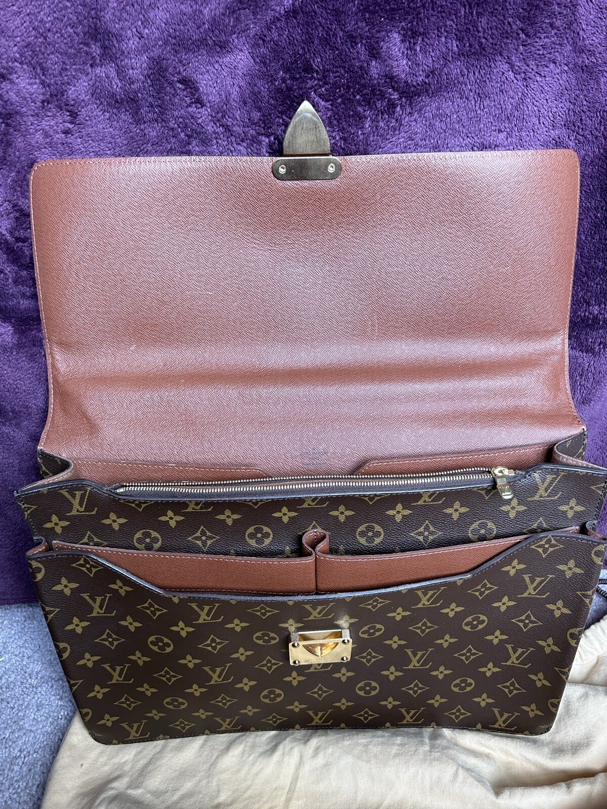 Louis Vuitton Robusto Briefcase Monogram Canvas Brown M53027 w/ Keys Authentic