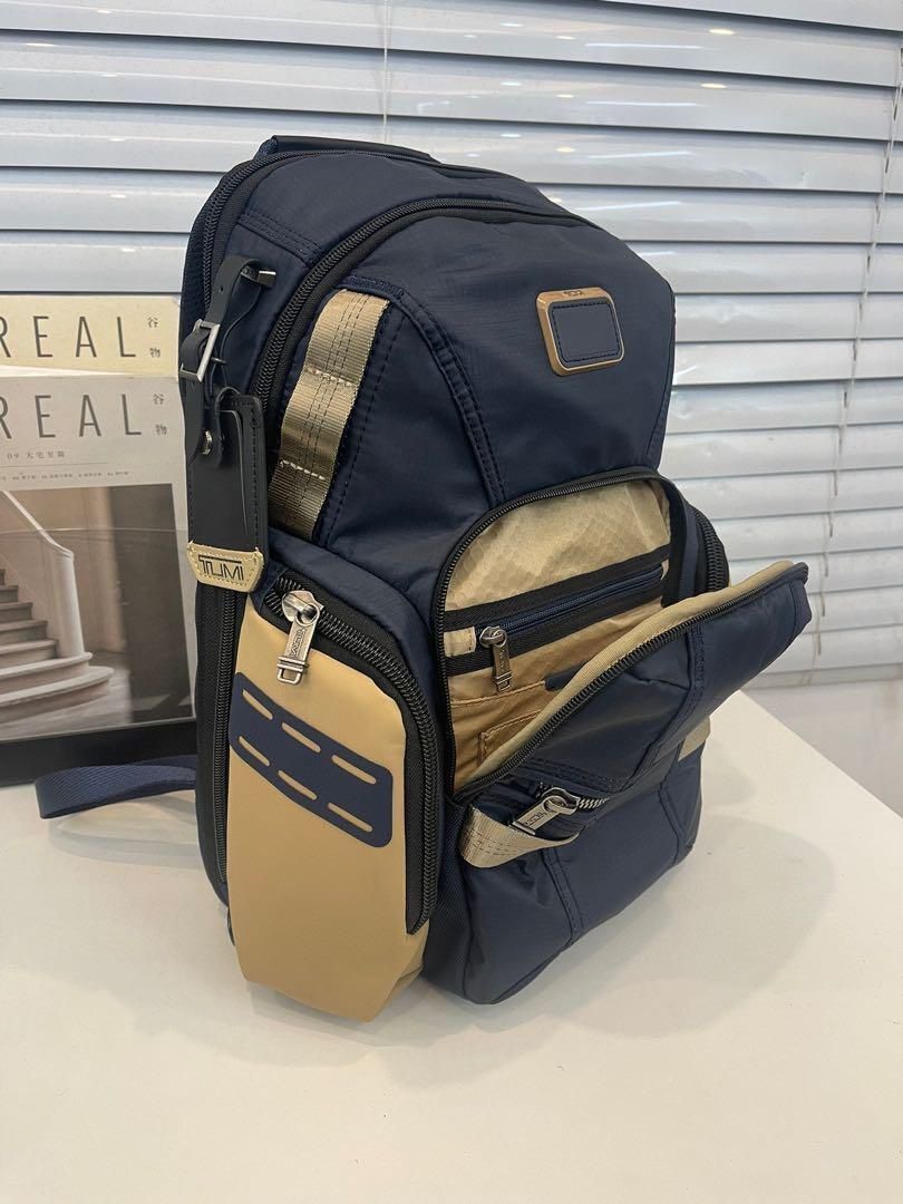 TUMI ALPHA BRAVO Navigation Backpack 232793 Navy Blue/Khaki NEW