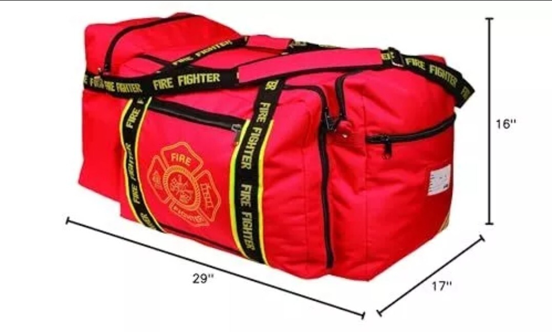 OccuNomix OK-3000 Red Large Firefighter Gear Bag Woven In Reflective Trim New