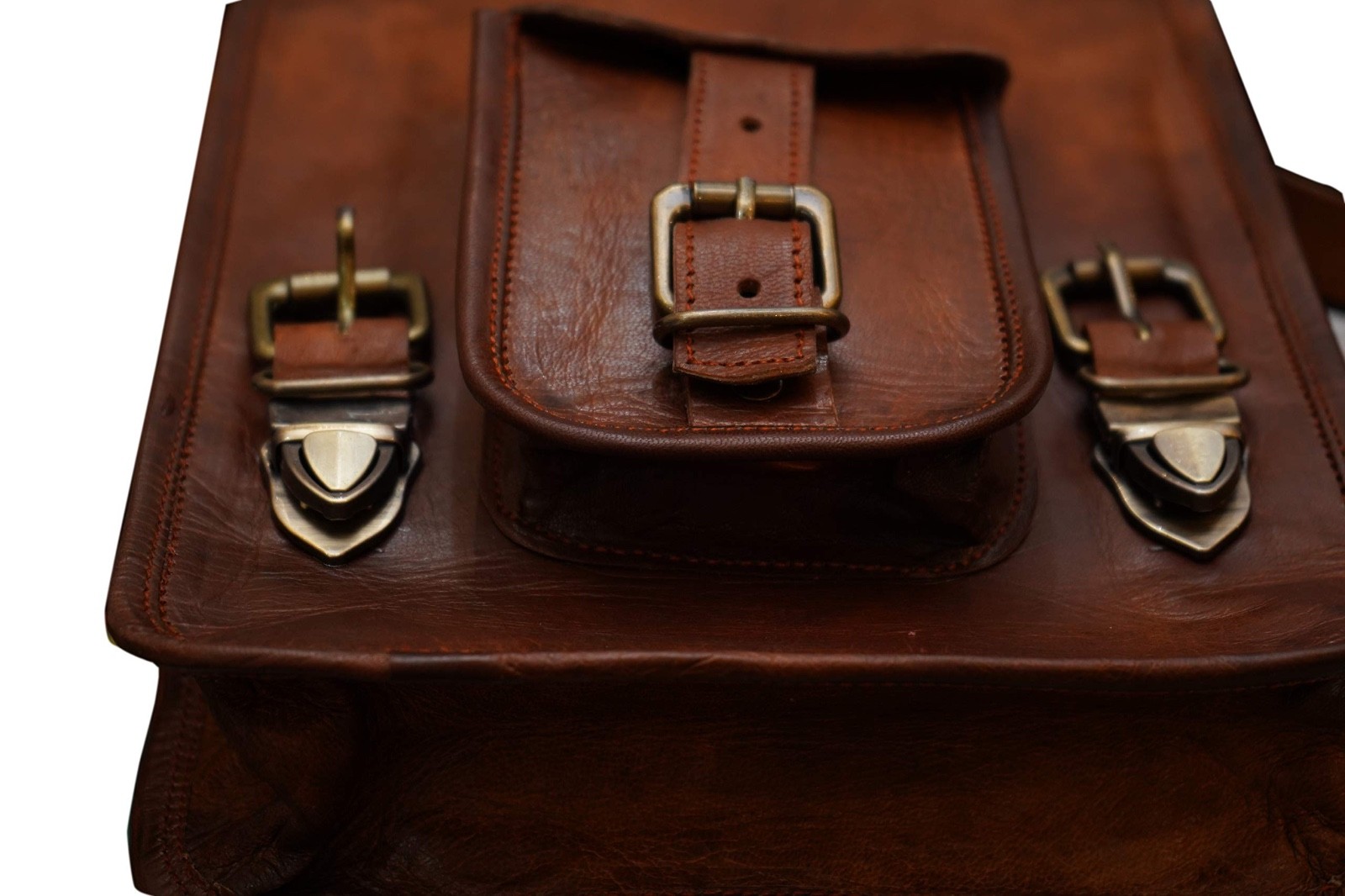 Genuine Leather Crossbody MessengerBag9x11Brown Shoulder Bag Tablet+Free Journal