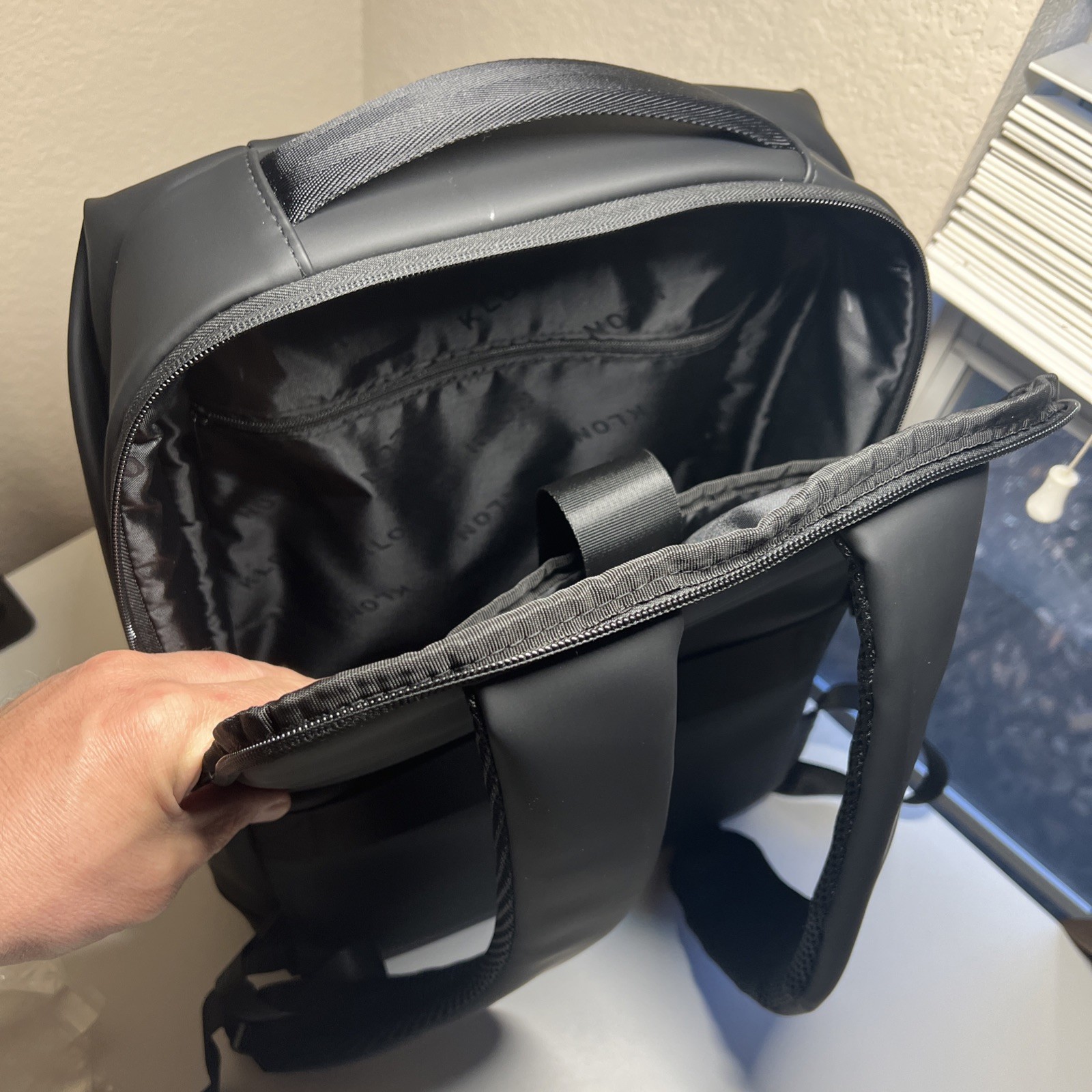 KLON Matte Coated Black Backpack Japan Minimalist Water-Resistant