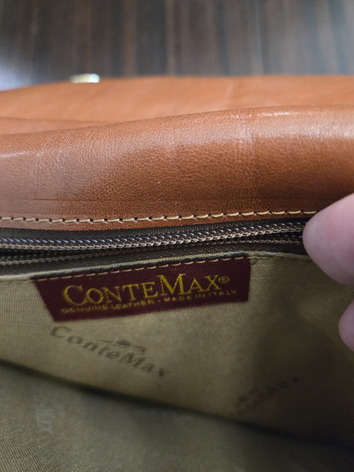 Mens Leather Conte Max Briefcase Made In Italy